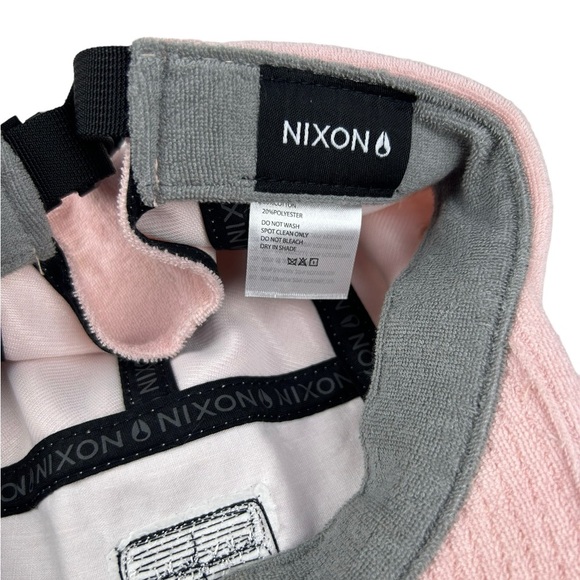 NWT Nixon Mikey Terrycloth Strapback Hat Pastel Pink Unisex Adjustable Cap - Picture 8 of 8